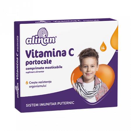 Imunitate - Alinan Vitamina C Kids Portocale x 20 cpr. masticabile