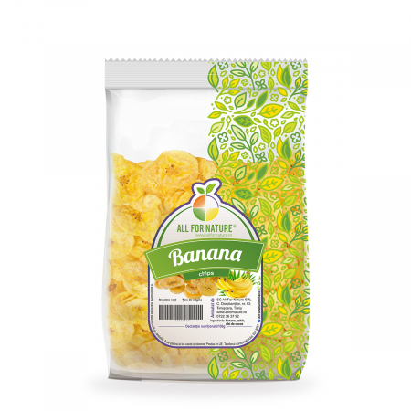 Fructe uscate sau confiate - All For Nature Banana Chips x 200 g