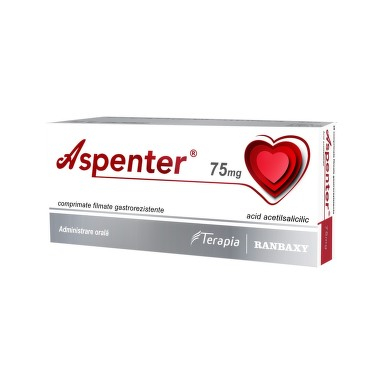 Afectiuni cardiovasculare - Aspenter 75 mg x 28 cpr. film.