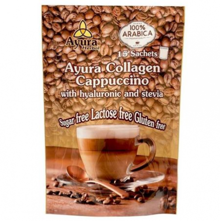 Pulberi si pudre - Ayura Collagen Cappuccino Cu Acid Hialuronic Si Stevie x 15 pl.