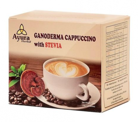 Pulberi si pudre - Ayura Instant Coffee Mix Cappuccino Cu Ganoderma Si Stevie x 10 pl.