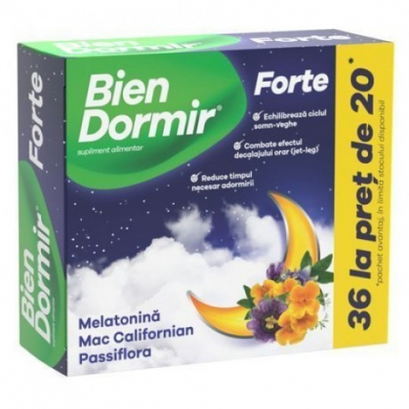 Afectiuni neurovegetative - Bien Dormir Forte x 36 cps.