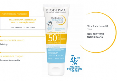 Protectie solara - Bioderma Photoderm Pediatrics Mineral SPF50+ x 50 g