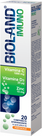 Suplimente alimentare/Dispozitive medicale - Bioland Vit C + Vit D + Zn x 20 cpr. efervescente