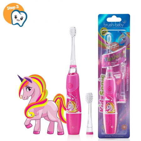Igiena orala - Brush Baby KidzSonic Periuta De Dinti Electrica Unicorn 3+ ani - BRB 381