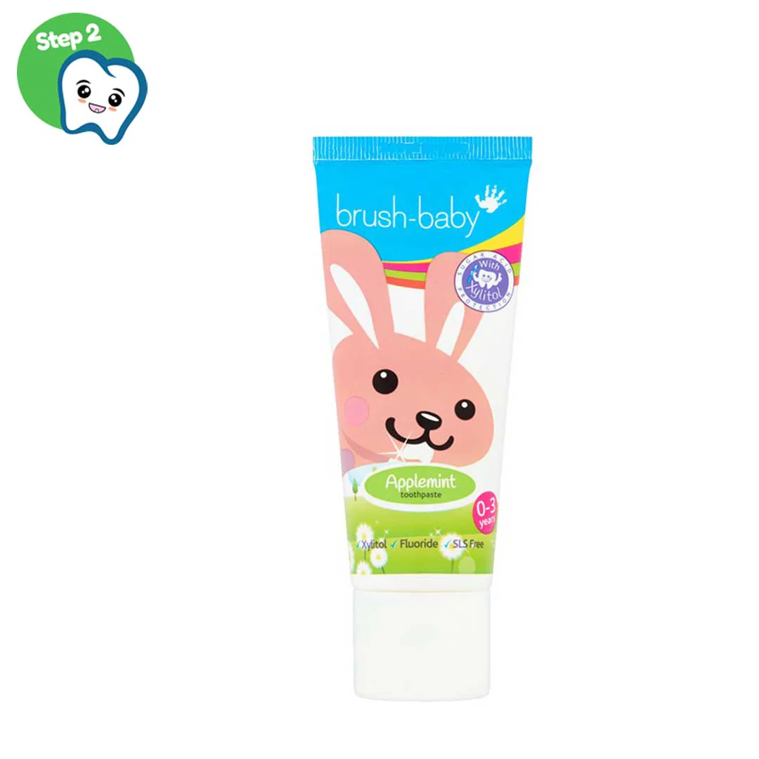 Igiena orala - Brush Baby Pasta De Dinti Appelmint Cu Aroma De Mar Si Menta 0-3 ani x 50 ml - BRB 127