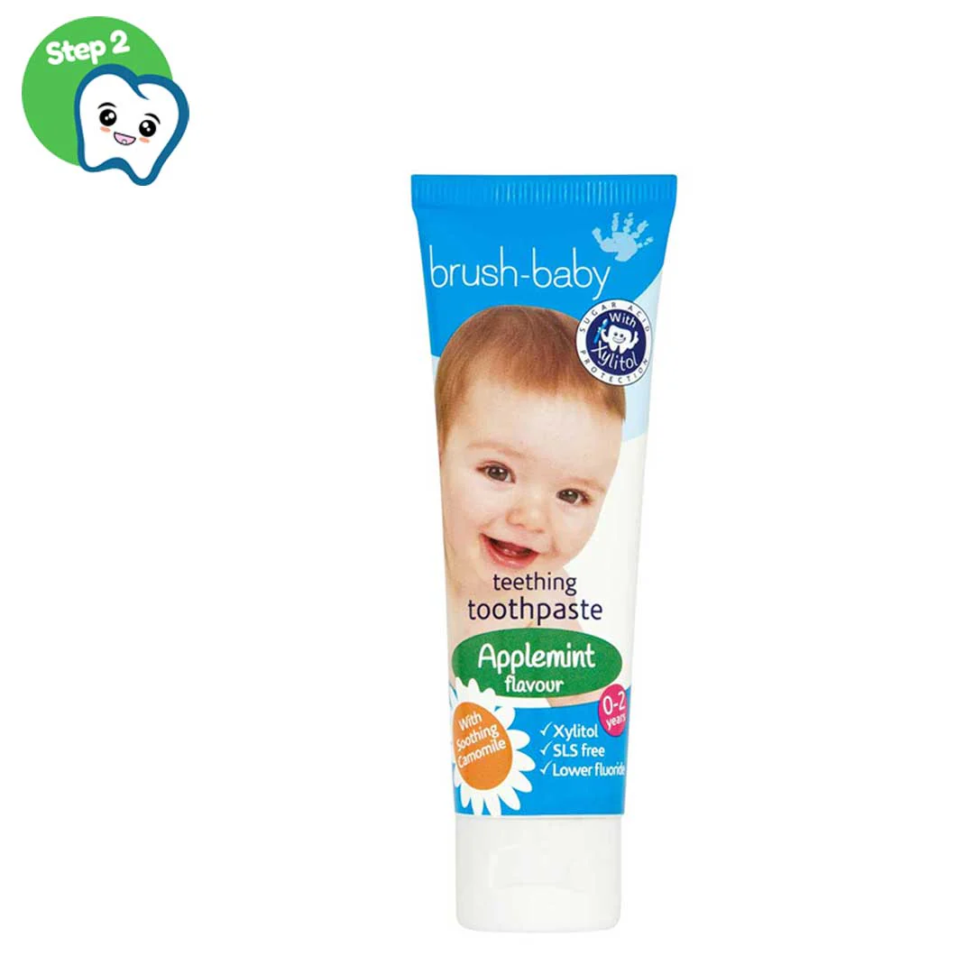 Igiena orala - Brush Baby Pasta De Dinti Applemint Cu Aroma De Mar Si Musetel 0-2 ani x 50 ml - BRB 091