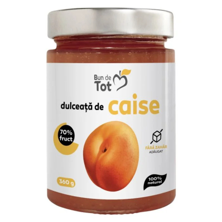 Gustari - Bun De Tot Dulceata De Caise 70% Fruct Fara Zahar Adaugat 100% Natural x 360 g