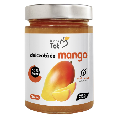 Gustari - Bun De Tot Dulceata De Mango 60% Fruct Fara Zahar Adaugat 100% Natural x 360 g