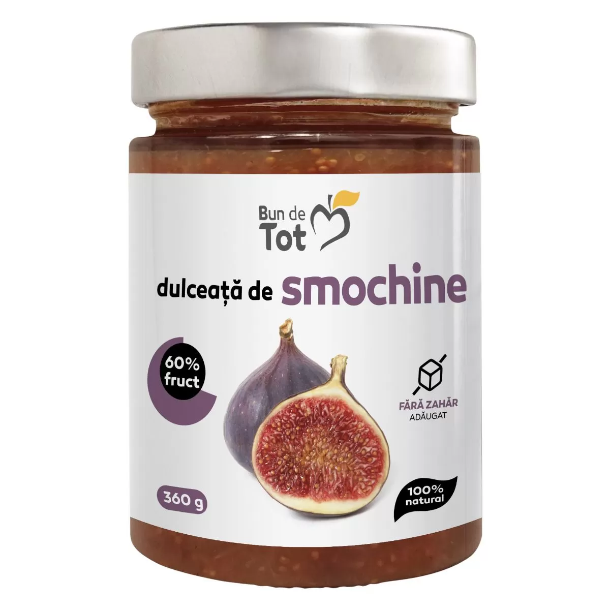 Gemuri Si Creme Tartinabile - Bun De Tot Dulceata De Smochine 60% Fruct Fara Zahar Adaugat 100% Natural x 360 g