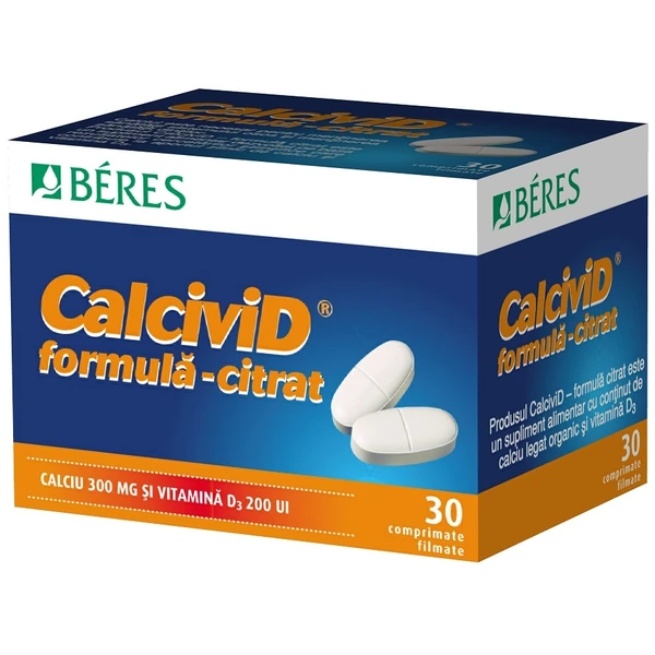Afectiuni osteo-musculo-articulare - Calcivid Citrat x 30 cpr. filmate