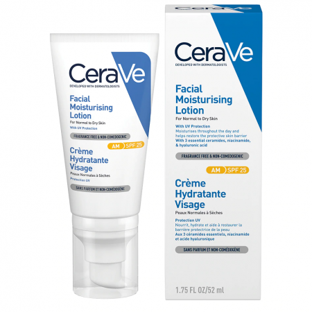Ingrijire ten - CeraVe Crema Hidratanta Fata Pentru Ten Normal-Uscat SPF25 x 52 ml