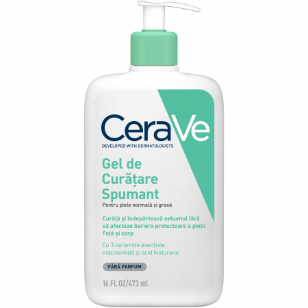 Ingrijire ten - CeraVe Gel de Curatare Spumant Pentru Piele Normal-Grasa x 473 ml