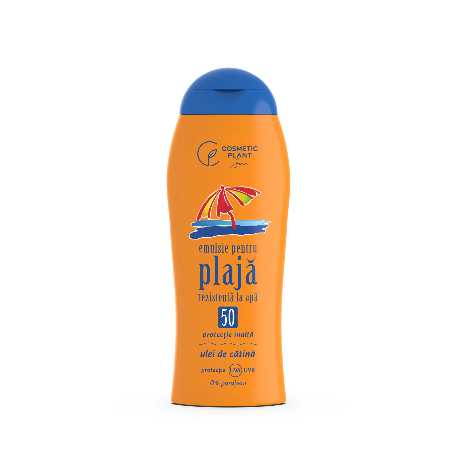 Protectie solara - Cosmetic Plant Emulsie Plaja Rezistenta La Apa Cu Ulei De Catina SPF50 x 200 ml