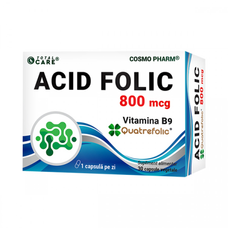 Mama si copilul - Cosmo Pharm Total Care Acid Folic Quatrefolic 800 mcg x 30 cps. veg.