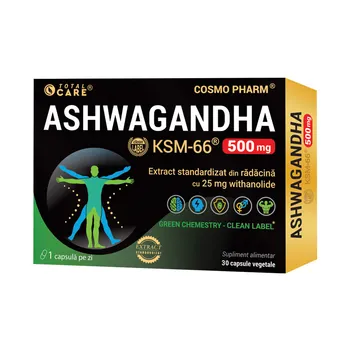 Afectiuni neurovegetative - Cosmo Pharm Total Care Ashwagandha KSM-66 500 mg x 30 cps. veg.