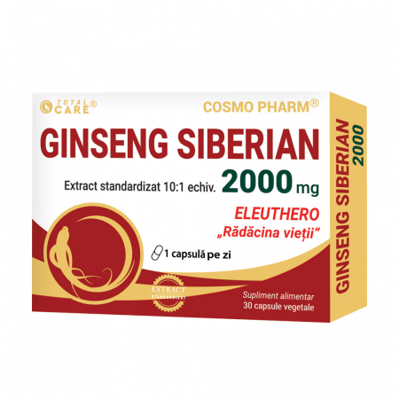 Afectiuni hepato-biliare - Cosmo Pharm Total Care Ginseng Siberian 2000 mg x 30 cps.
