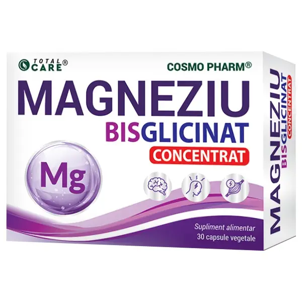 Afectiuni neurovegetative - Cosmo Pharm Total Care Magneziu Bisglicinat Concentrat x 30 cps. vegetale