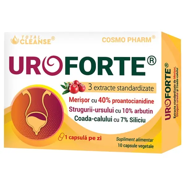 Afectiuni urinare - Cosmo Pharm Total Cleanse Uroforte x 10 cps. veg.