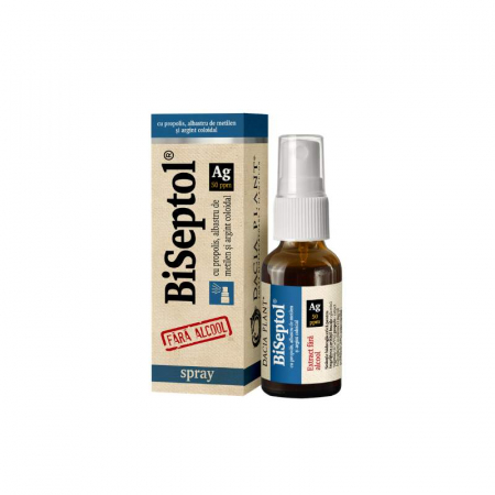 Afectiuni respiratorii - Dacia Plant BiSeptol Spray Cu Argint Coloidal Fara Alcool x 20 ml