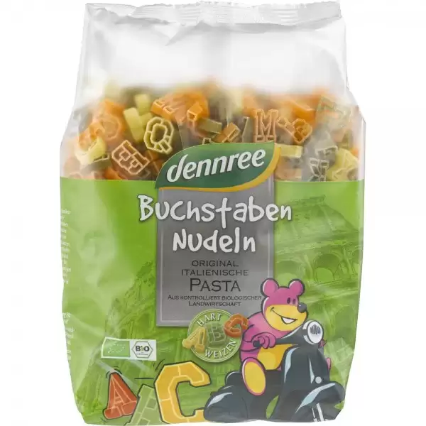 Paine si paste - Dennree Paste Litere Colorate Din Grau Dur Bio x 500 g