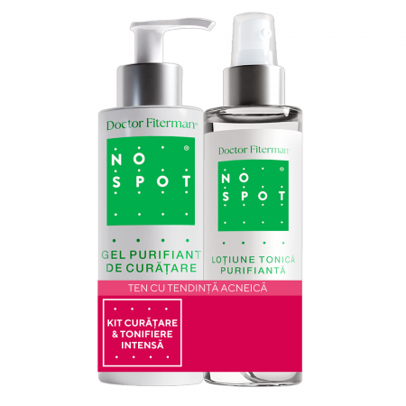 Cosmetice - Doctor Fiterman No Spot Pachet - Gel Purifiant De Curatare x 200 ml + Lotiune Tonica Purifianta x 250 ml