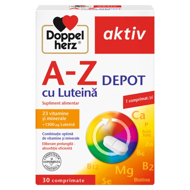Vitamine si minerale - Doppelherz Aktiv A-Z Depot Cu Luteina x 30 cpr.