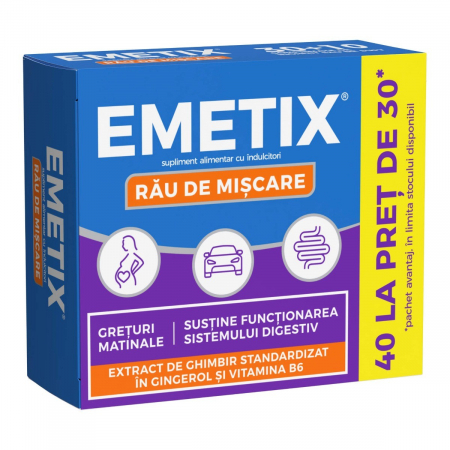 Antivomitive - Emetix x 40 cpr. (30 cpr. + 10 cpr. cadou)