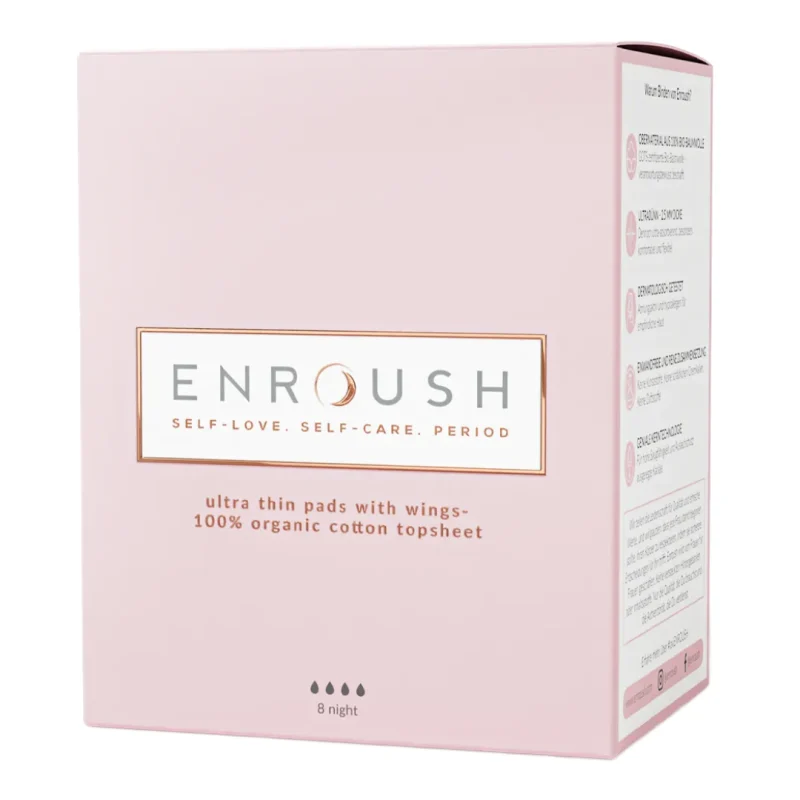 Igiena si ingrijire intima - Enroush Absorbante Bumbac Organic Noapte Absorbtie Extra x 8 bc.