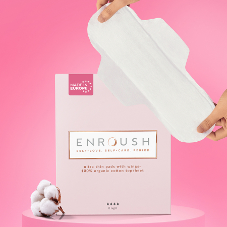 Igiena si ingrijire intima - Enroush Absorbante Bumbac Organic Noapte Absorbtie Extra x 8 bc.