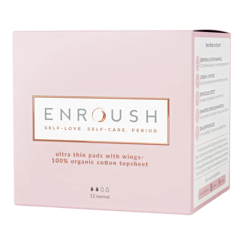Igiena si ingrijire intima - Enroush Absorbante Bumbac Organic Normal Absorbtie Medie x 12 bc.