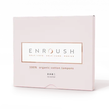 Igiena si ingrijire intima - Enroush Tampoane Bumbac Organic Normal Absorbtie Medie x 16 bc.