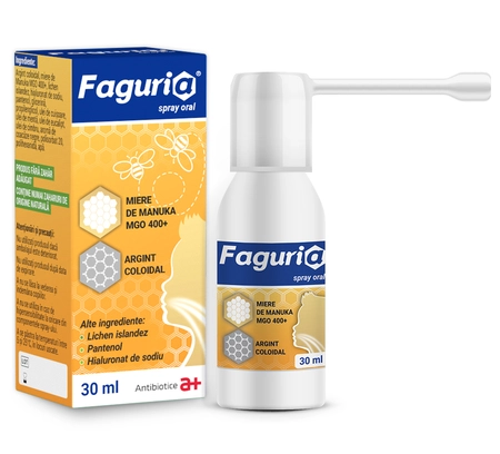 Afectiuni respiratorii - Faguria Miere De Manuka MGO 400+ Si Argint Coloidal Spray Oral x 30 ml