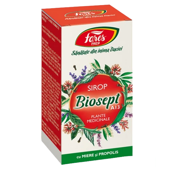 Raceala si gripa - Fares Biosept Sirop Miere Si Propolis A13 x 100 ml