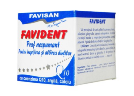 Igiena orala - Favisan Favident Praf Nespumant Pentru Ingrijirea Si Albirea Dintilor Cu Coenzima Q10 x 50 ml