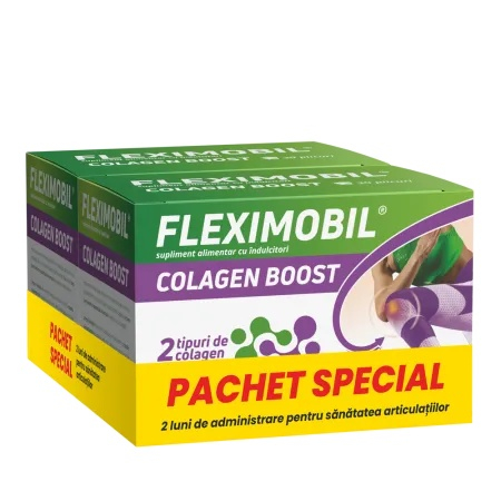 Suplimente alimentare/Dispozitive medicale - Fleximobil Colagen Boost x 2 cutii x 30 plicuri - Pachet Special