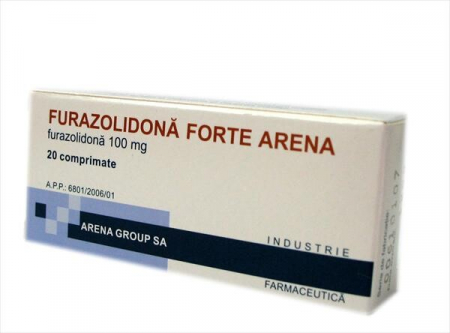 Afectiuni digestive - Furazolidona Forte Arena 100 mg x 20 cpr.