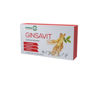 Tonice si energizante - Ginsavit x 24 cps.