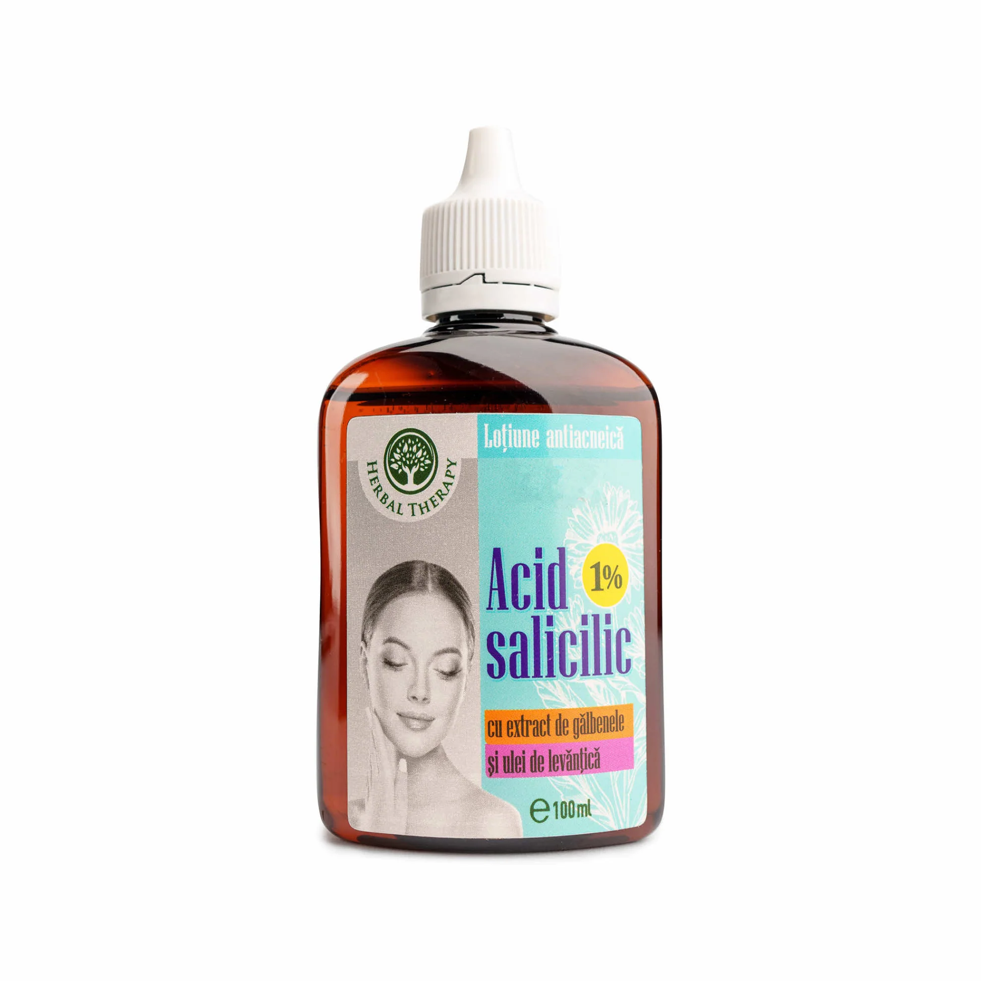 Ingrijire ten - Herbal Therapy Lotiune Antiacneica Cu Acid Salicilic 1% - Extract de Galbenele Si Ulei De Levantica x 100 ml