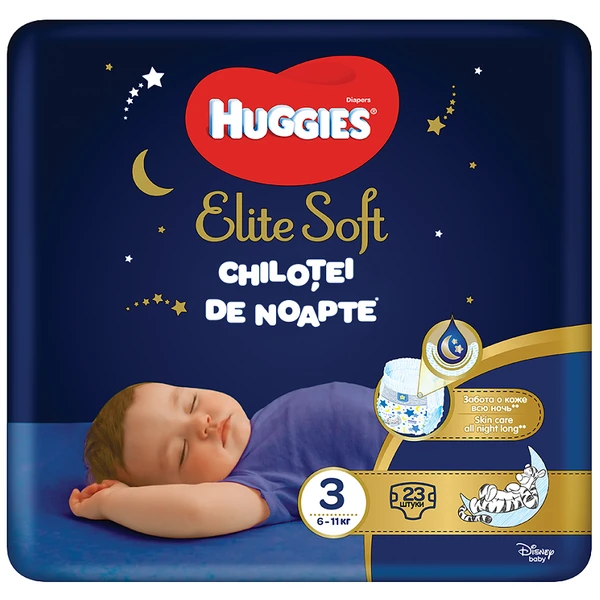 Scutece si servetele - Huggies Elite Soft Scutece Chilotei De Noapte Nr. 3 x 23 buc. (6-11 kg)
