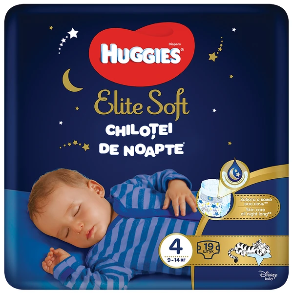 Scutece si servetele - Huggies Elite Soft Scutece Chilotei De Noapte Nr. 4 x 19 buc. (9-14 kg)
