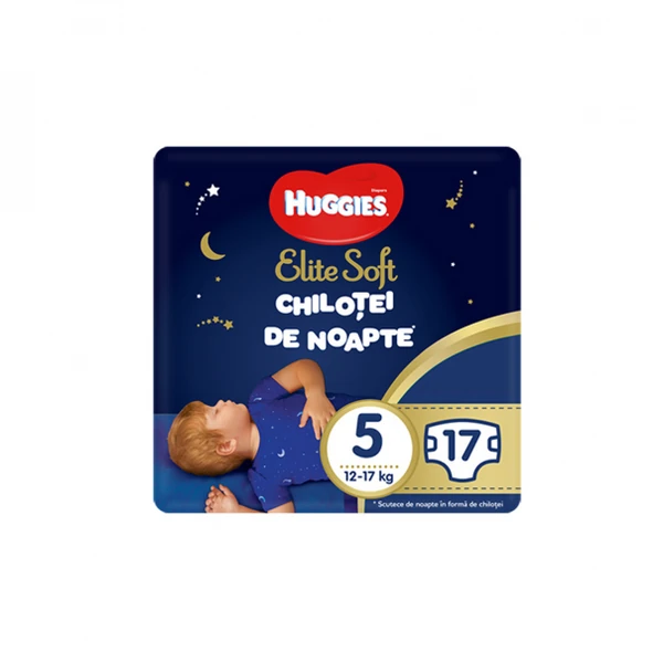 Scutece si servetele - Huggies Elite Soft Scutece Chilotei De Noapte Nr. 5 x 17 buc. (12-17 kg)