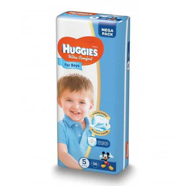 Scutece si servetele - Huggies Scutece Ultra Comfort Mega Boy Nr. 5 x 56 buc. (12-22 kg)