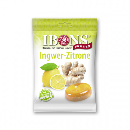 Gustari - Ibons Dropsuri Cu Ghimbir Si Lamaie Fara Zahar x 75 g