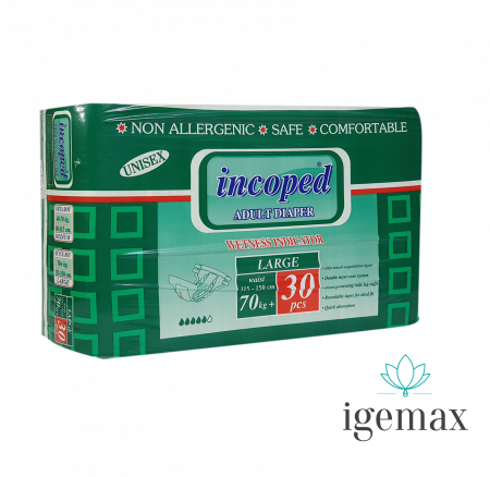 Scutece incontinenta - Igemax Incoped Scutece Adulti L x 30 bc.