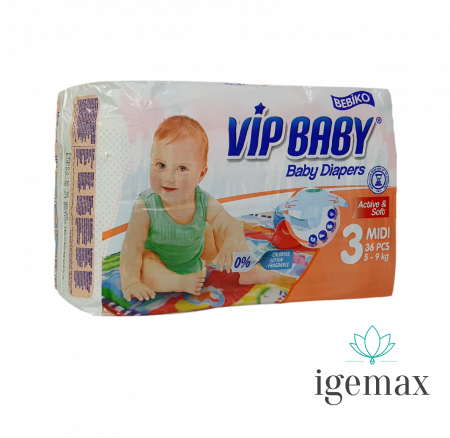 Scutece si servetele - Igemax VIP Baby Midi Scutece Copii Nr. 3 x 36 bc. (5-9 kg)