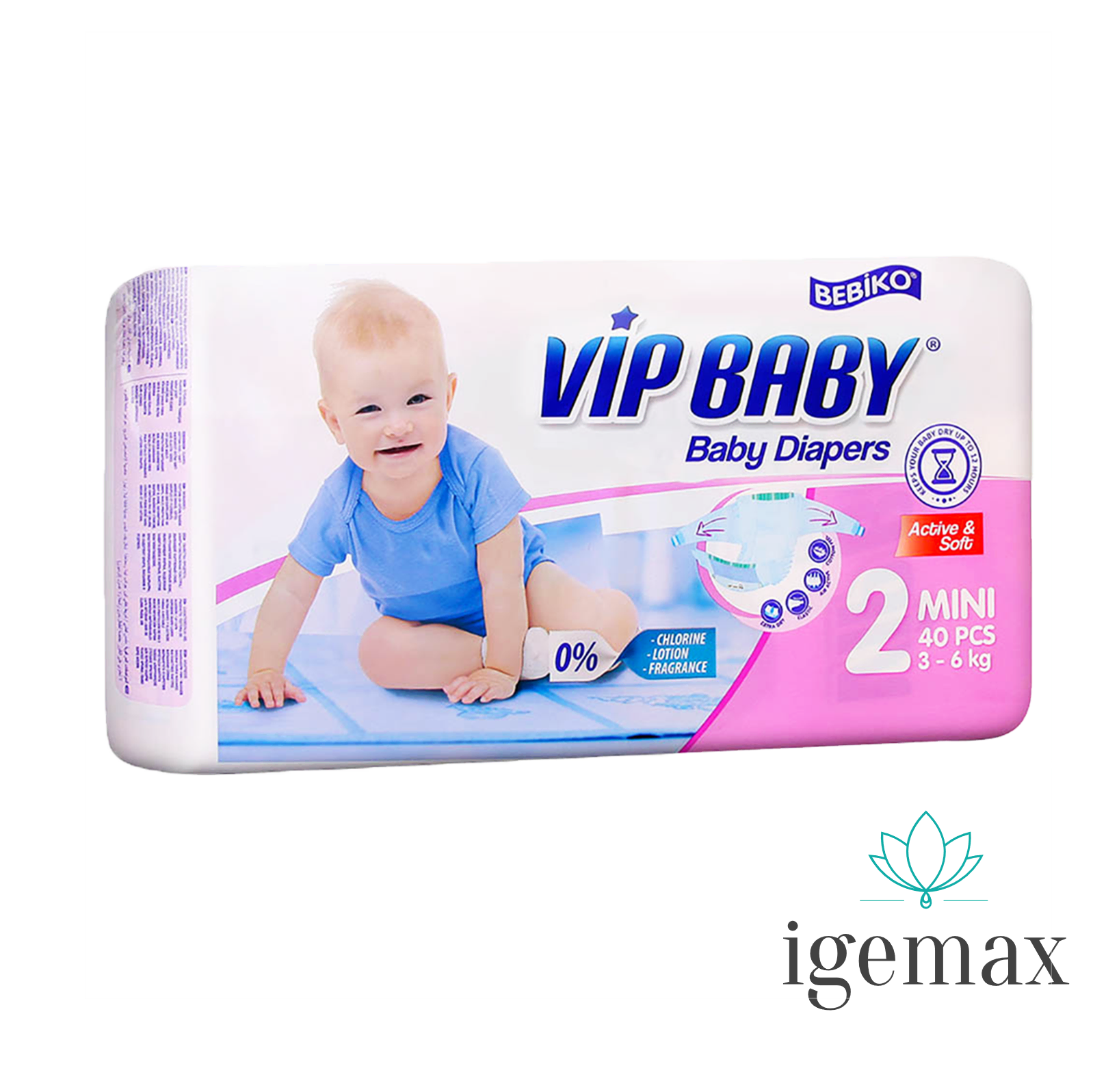 Scutece si servetele - Igemax VIP Baby Mini Scutece Copii Nr. 2 x 40 bc. (3-6 kg)