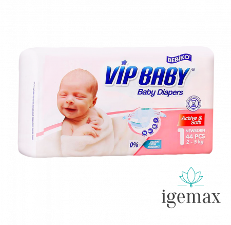 Scutece si servetele - Igemax VIP Baby Newborn Scutece Copii Nr. 1 x 44 bc. (2-5 kg)