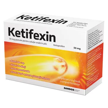 Durere si antiinflamatoare - Ketifexin 50 mg x 10 pl.