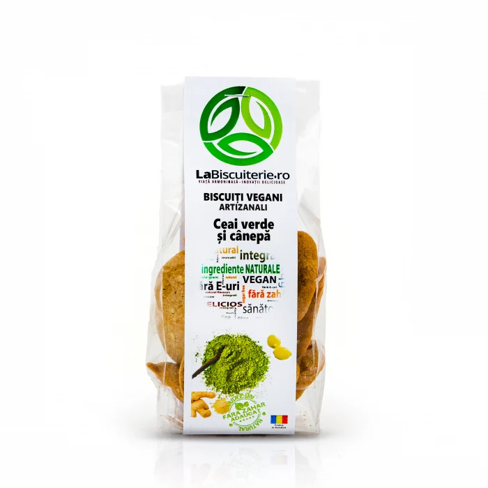 Biscuiti - La Biscuiterie Biscuiti Vegani Ceai Verde Si Canepa x 120 g